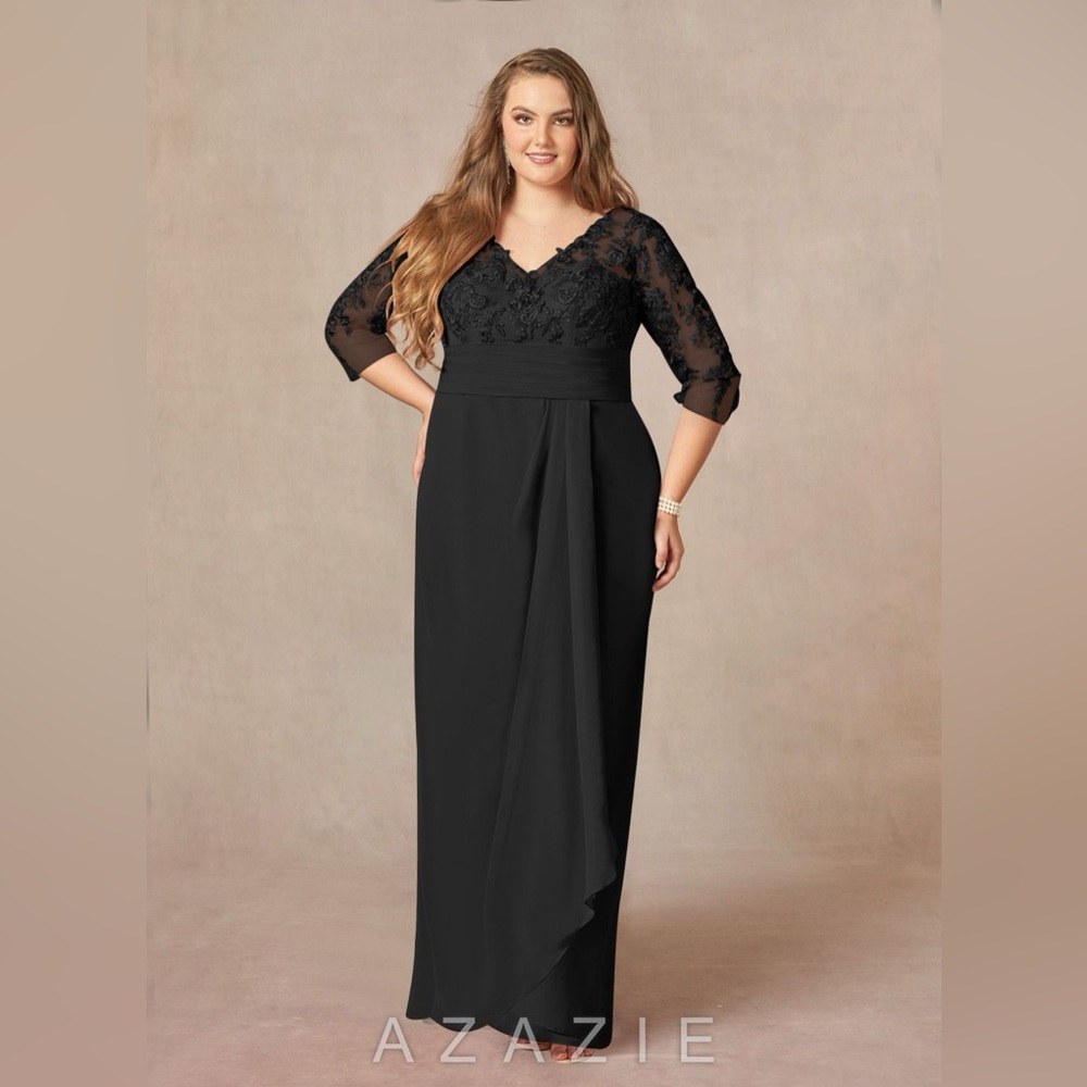 Plus Size Black Azazie Gown (Size 22) Style: Joan